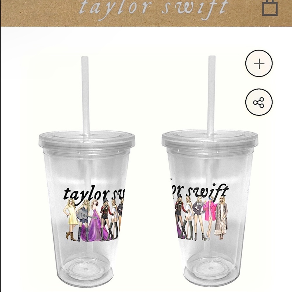 Rare! taylor swift folklore eras clear tumbler straw NEW